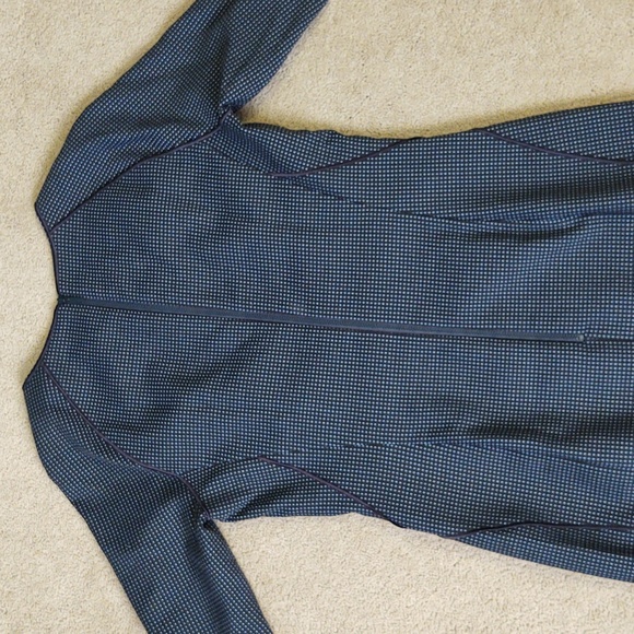 EUC Lafayette 148 navy blue dot midi dress - Picture 6 of 7